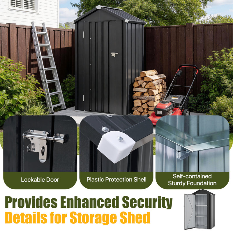 JolyDale Outdoor Lockable 3 ft. W x 2 ft. D Metal Vertical Storage